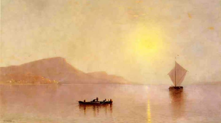 Alfred Thompson Bricher Sunset over the Palisades on the Hudson